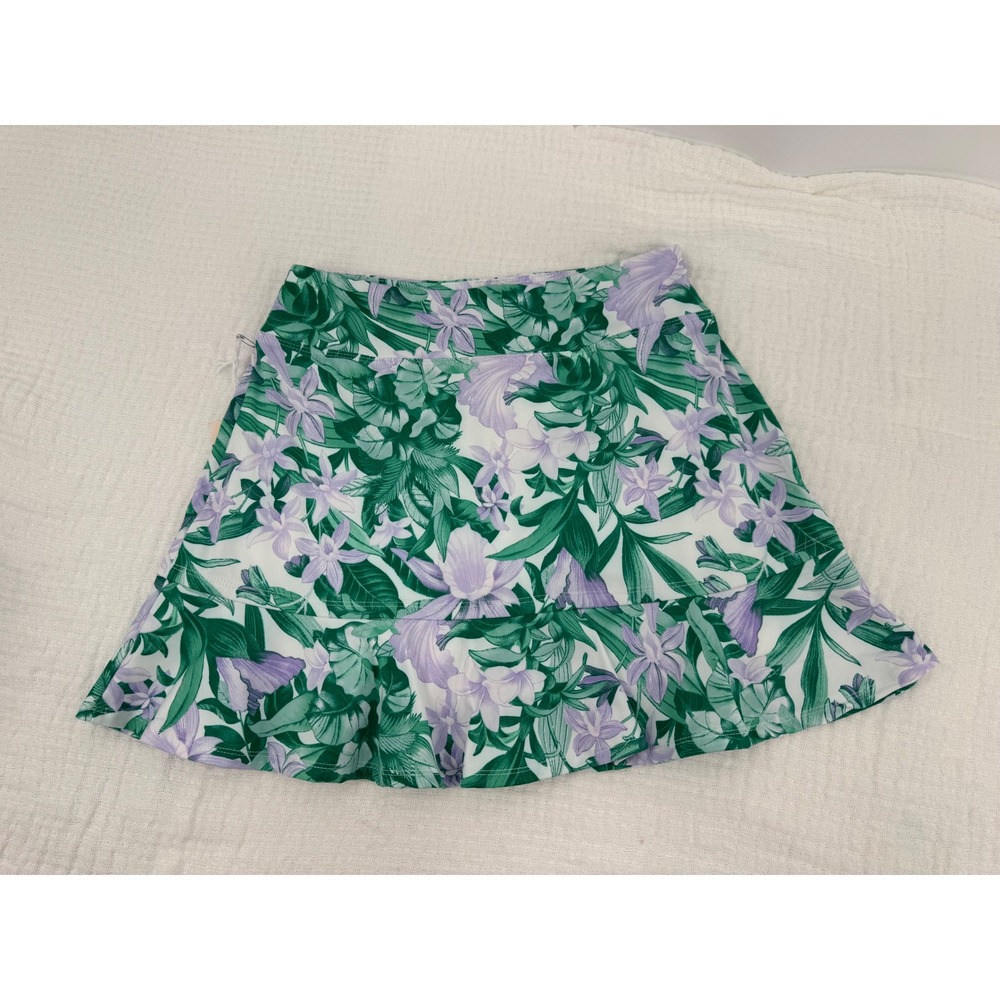 New Tommy Bahama Everyday Active Skort Green Lavender Floral UPF 50 Size Small - Picture 2 of 9